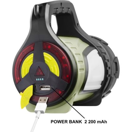 Lanterna exterior recarregável regulável com powerbank LED/21W/4400mAh IP44