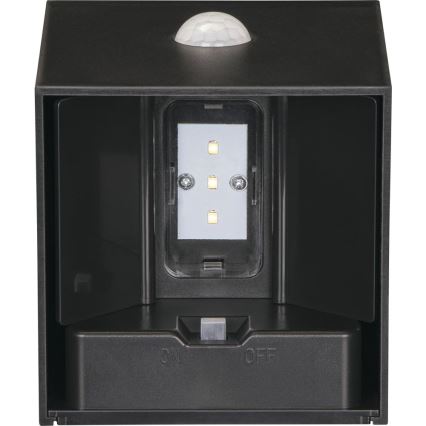 Retlux - Aplique de parede solar LED com sensor LED/1W/3,7V 1200 mAh IP44 preto