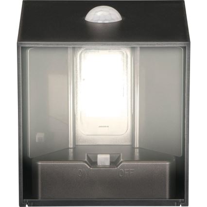 Retlux - Aplique de parede solar LED com sensor LED/1W/3,7V 1200 mAh IP44 preto
