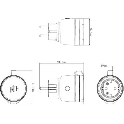 Tomada inteligente para exterior 3680W/230V/Tipo F SCHUKO/16A Wi-Fi IP44