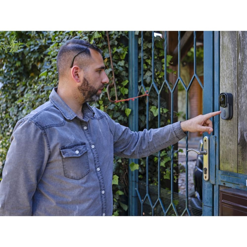 Video porteiro com sensor de movimento 5MPx 1440p 5200 mAh Wi-Fi IP65 antracite
