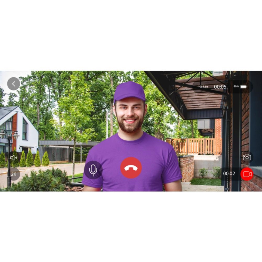 Video porteiro com sensor de movimento 5MPx 1440p 5200 mAh Wi-Fi IP65 antracite