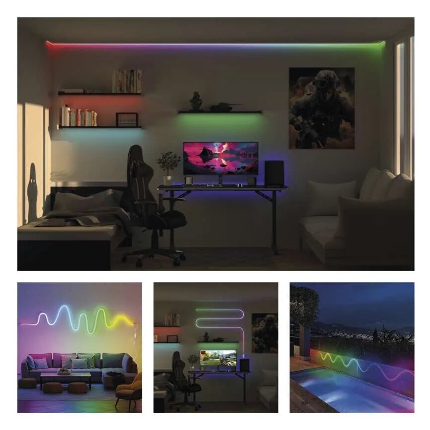 RGBIC Tira LED com regulação GoSmart LED/24W/230V 3 m Wi-Fi Tuya