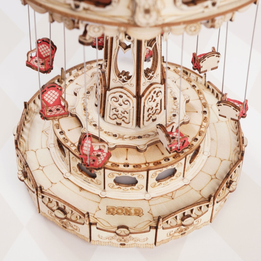 RoboTime - 3D puzzle de caixa de música Carrossel de corrente