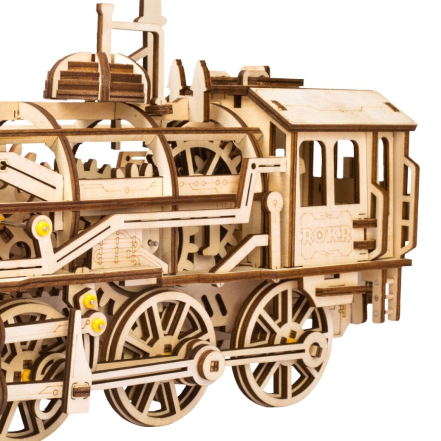 RoboTime - 3D puzzle mecânico de madeira Locomotiva a vapor