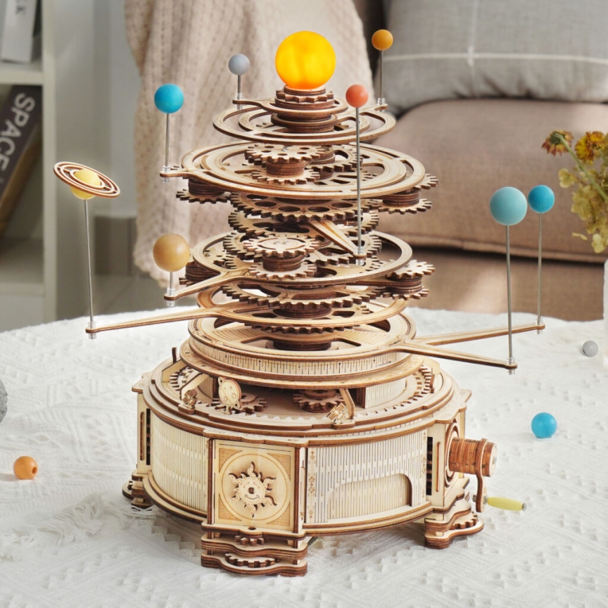 RoboTime - 3D puzzle mecânico de madeira Planetário