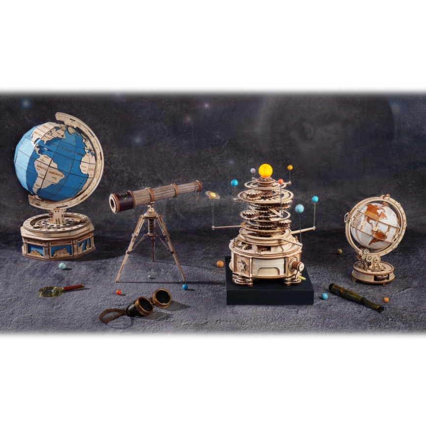 RoboTime - 3D puzzle mecânico de madeira Planetário