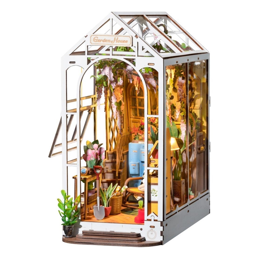 RoboTime - Casa LED  para livros Jardim casa 3D puzzle 2xAAA