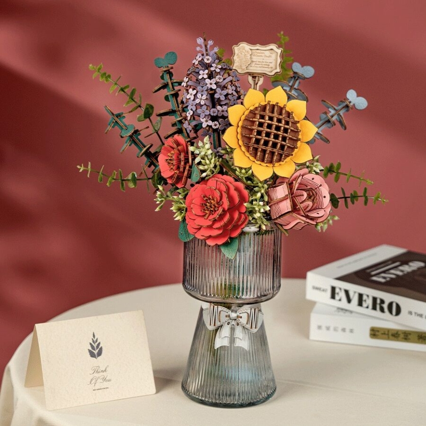 RoboTime - Puzzle 3D de madeira Bouquet