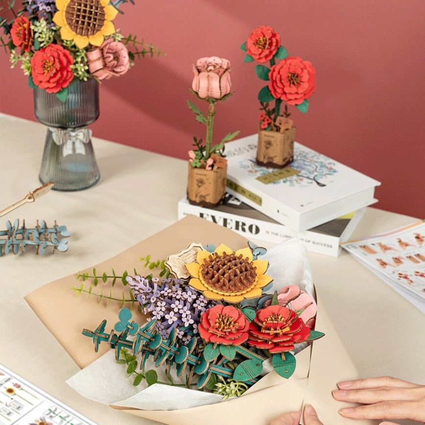 RoboTime - Puzzle 3D de madeira Bouquet