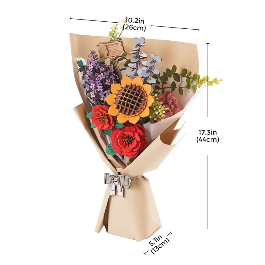 RoboTime - Puzzle 3D de madeira Bouquet