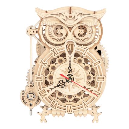 RoboTime - Puzzle 3D mecânico de madeira Relógio de cuco 1xAA