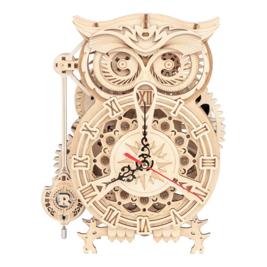 RoboTime - Puzzle 3D mecânico de madeira Relógio de cuco 1xAA