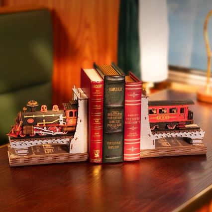 RoboTime - Puzzle 3D Travão para livros Comboio a vapor histórico