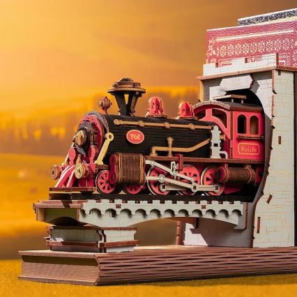 RoboTime - Puzzle 3D Travão para livros Comboio a vapor histórico