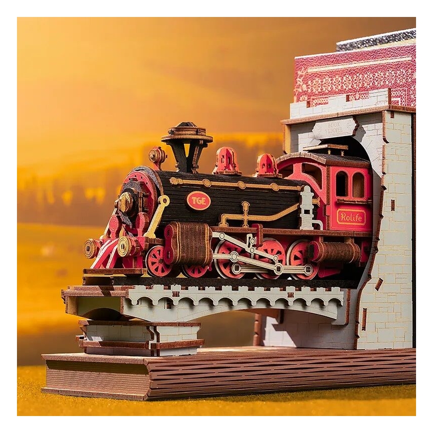 RoboTime - Puzzle 3D Travão para livros Comboio a vapor histórico