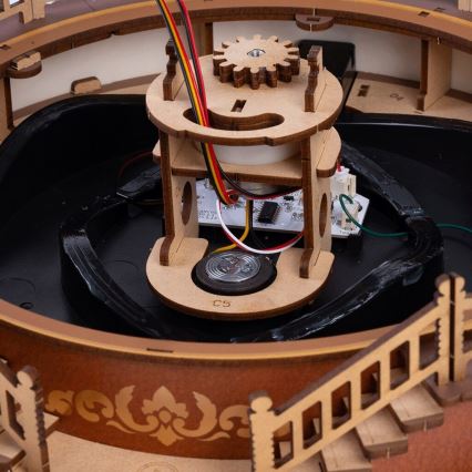 RoboTime - Quebra-cabeça 3D de caixa musical Carrossel clássico 5V