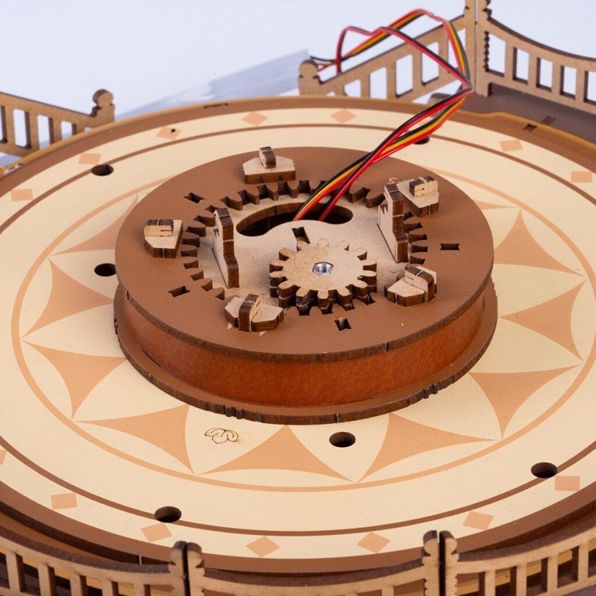 RoboTime - Quebra-cabeça 3D de caixa musical Carrossel clássico 5V