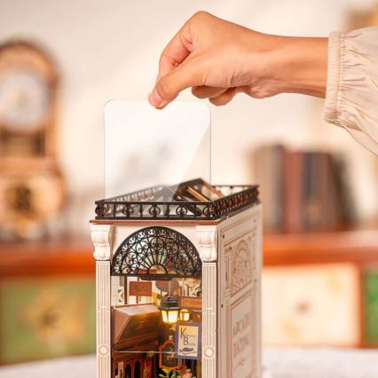 RoboTime - Quebra-cabeça 3D LED Suporte para livros Encontro na galeria com livros 2xAAA