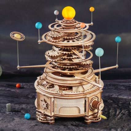 RoboTime - Quebra-cabeça mecânico 3D de madeira Planetário