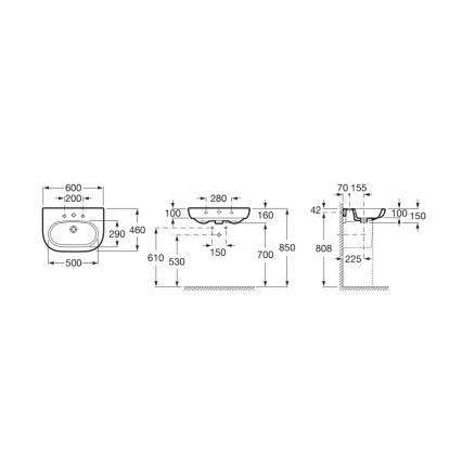 Roca A327242000 - Lavatório suspenso MERIDIAN 60x46 cm cerâmica/branco