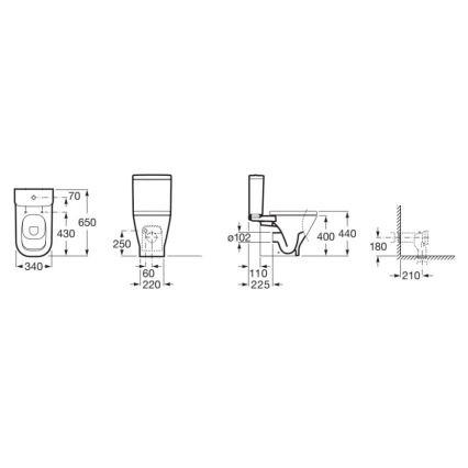 Roca A342477000 - Vaso sanitário GAP, cerâmica/branco