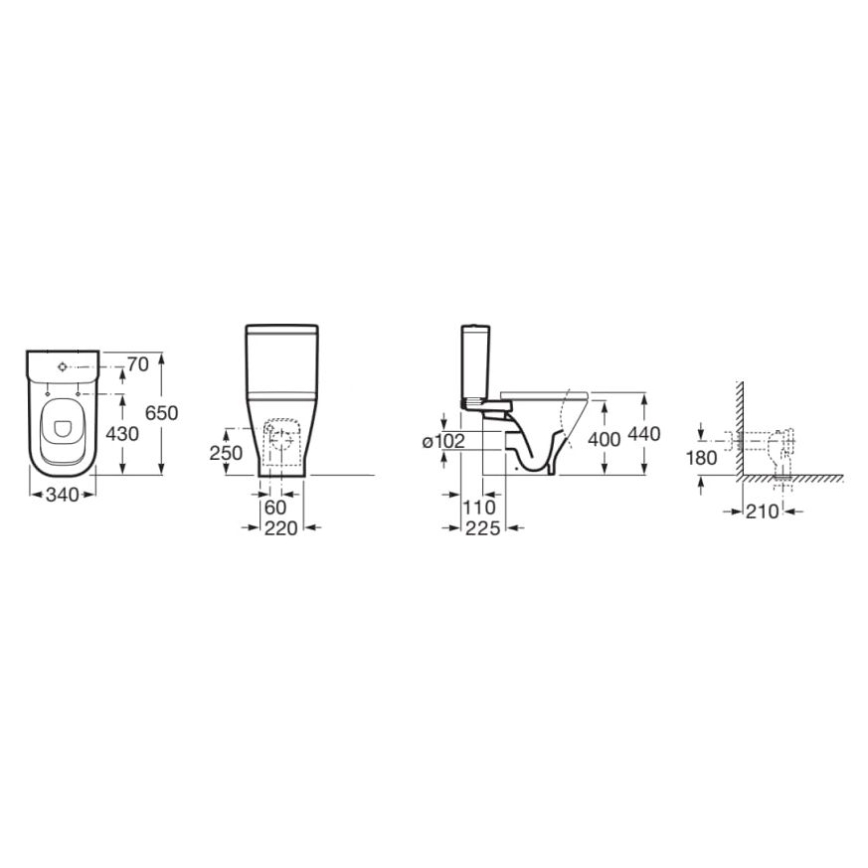 Roca A342477000 - Vaso sanitário GAP, cerâmica/branco