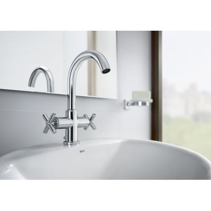 Roca A5A3043C00 - Torneira do lavatório + resíduos com descarga LOFT 27 cm cromado brilhante