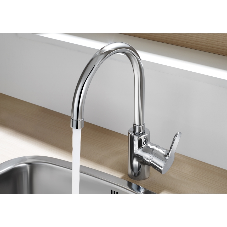 Roca A5A8409C00 - Torneira para lava-loiça L20 32,5 cm cromado brilhante