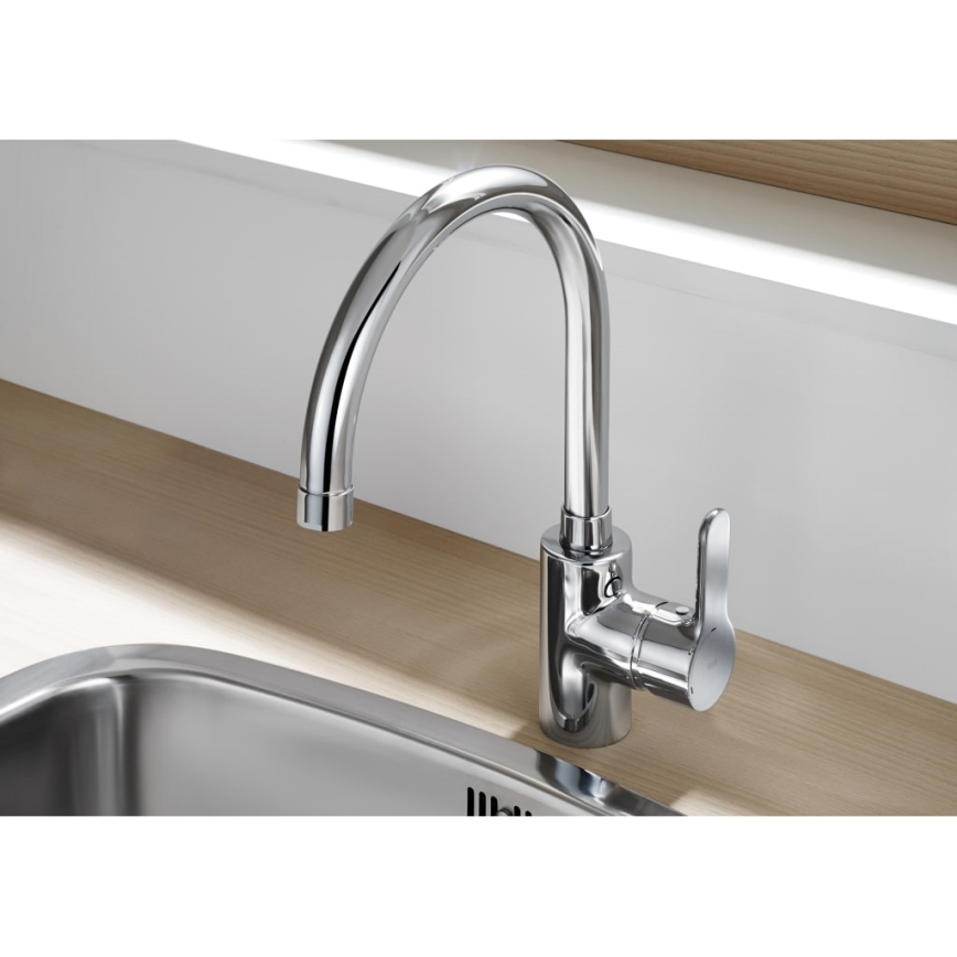 Roca A5A8409C00 - Torneira para lava-loiça L20 32,5 cm cromado brilhante