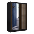 Roupeiro com espelho SANTINO 150x215 cm preto/carvalho craft