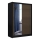 Roupeiro com espelho SANTINO 150x215 cm preto/carvalho craft