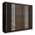 Roupeiro com espelho SANTINO 250x215 cm preto/carvalho craft