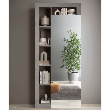 Roupeiro LENOR 91x209 cm branco/cinzento betão