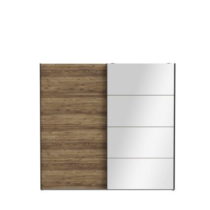 Roupeiro OREN com espelho 220x210 cm, acabamento carvalho artisan
