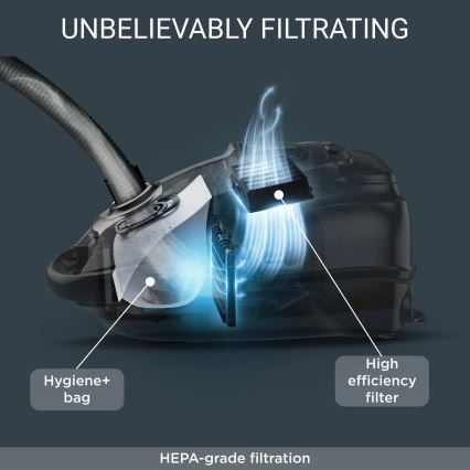 Rowenta - Aspirador com saco SILENCE FORCE ALLERGY+ 4,5l 400W/230V preto/branco
