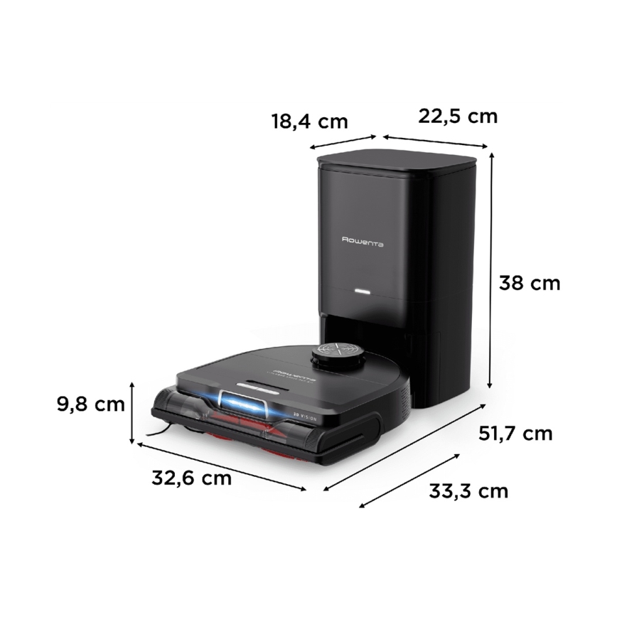 Rowenta - Aspirador robô inteligente com mopa X-PLORER S240+ AI Animal & Allergy Wi-Fi 5200 mAh