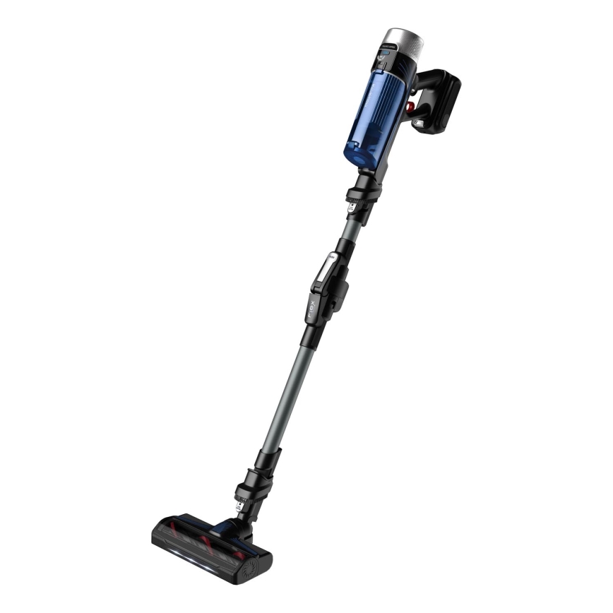 Rowenta - Aspirador vertical com mopa X-FORCE FLEX ANIMAL AQUA AUTO 4em1 250W/25,2V 2500 mAh preto/azul