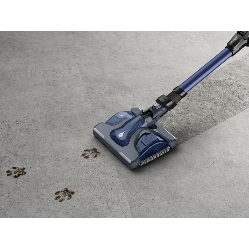 Rowenta - Aspirador de bastão com mopa X-FORCE FLEX ANIMAL AQUA AUTO 3em1 480W/32,4V 2500 mAh azul
