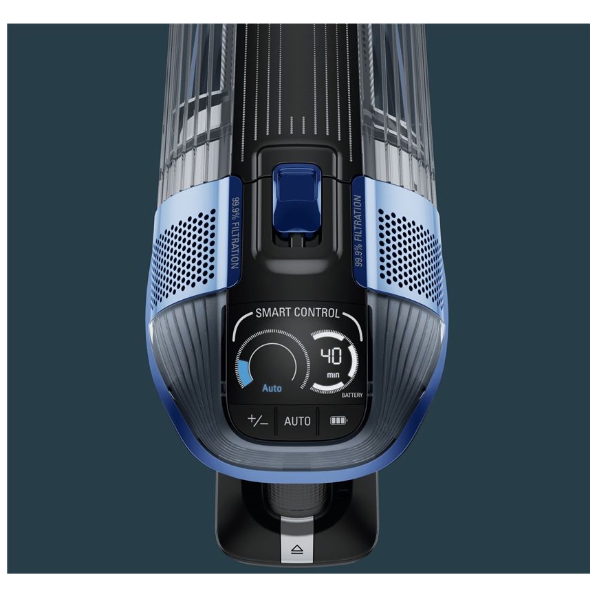 Rowenta - Aspirador de bastão com mopa X-FORCE FLEX ANIMAL AQUA AUTO 3em1 480W/32,4V 2500 mAh azul