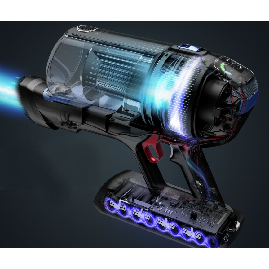 Rowenta - Aspirador de bastão com mopa X-FORCE FLEX ANIMAL AQUA AUTO 3em1 480W/32,4V 2500 mAh azul