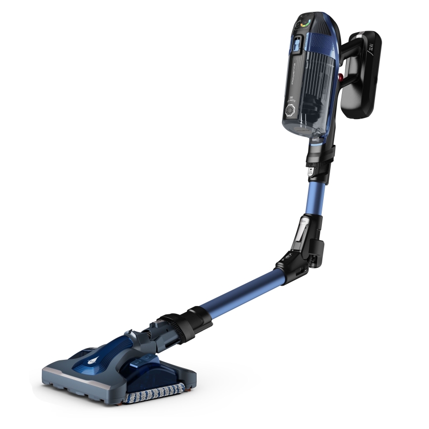 Rowenta - Aspirador de bastão com mopa X-FORCE FLEX ANIMAL AQUA AUTO 3em1 480W/32,4V 2500 mAh azul