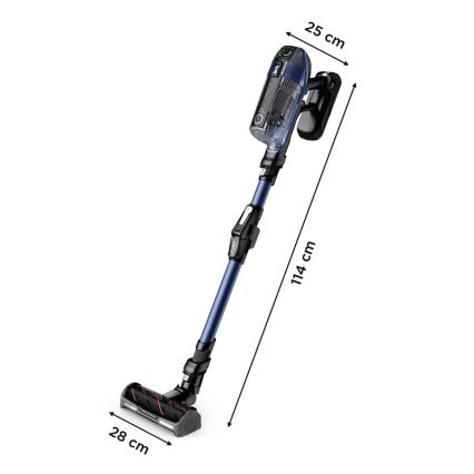 Rowenta - Aspirador de bastão com mopa X-FORCE FLEX ANIMAL AQUA AUTO 3em1 480W/32,4V 2500 mAh azul