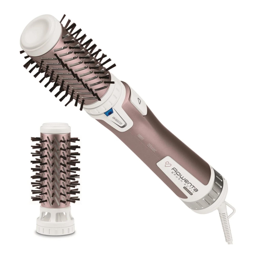 Rowenta - Escova rotativa para o cabelo PREMIUM CARE 1000W/230V rosa/branco