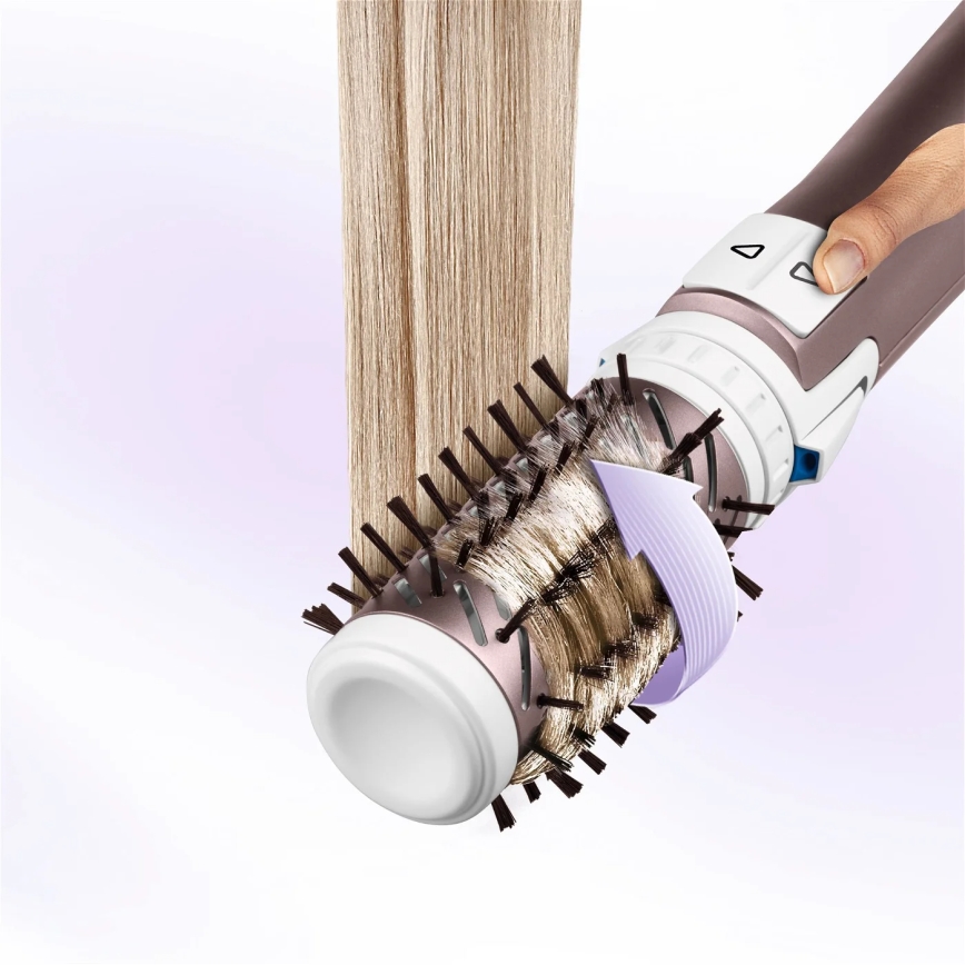 Rowenta - Escova rotativa para o cabelo PREMIUM CARE 1000W/230V rosa/branco