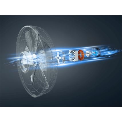 Rowenta - Ventilador de pé TURBO SILENCE 55 W/230 V 147 cm branco + controlo remoto