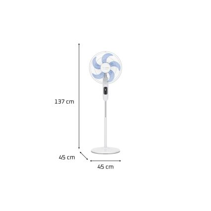 Rowenta - Ventilador de pé TURBO SILENCE 55 W/230 V 147 cm branco + controlo remoto