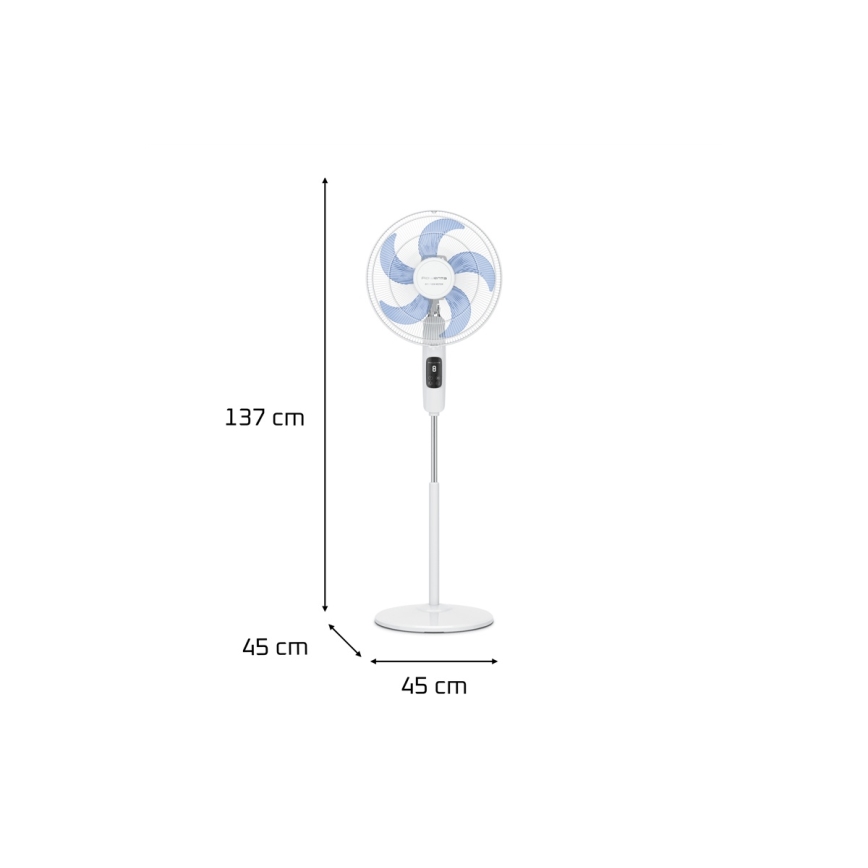 Rowenta - Ventilador de pé TURBO SILENCE 55 W/230 V 147 cm branco + controlo remoto