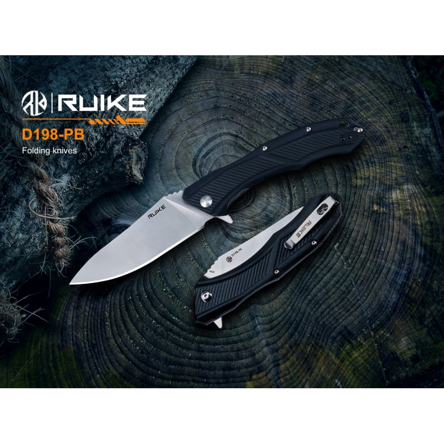 Ruike RUD198PB - Canivete dobrável 23,1 cm preto