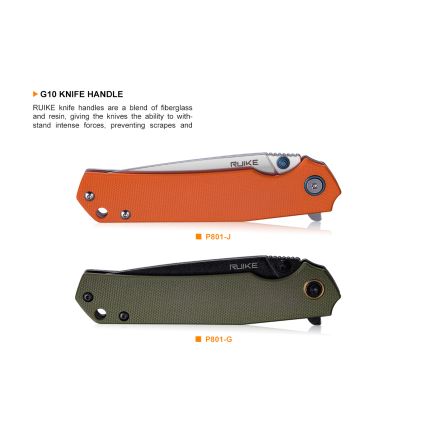Ruike RUP801J - Canivete dobrável 20 cm laranja
